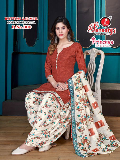 Princess Patiyala Vol 1 By Ganeshji Printed Cotton Dress Material Wholesale Shop In Surat